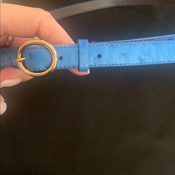 J. Crew Vibrant Blue Leather Belt - Picture 3 of 6